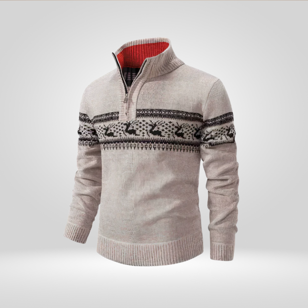 Men's Half-Zip Sweater – Comfortable Casual Pullover in Cotton Blend