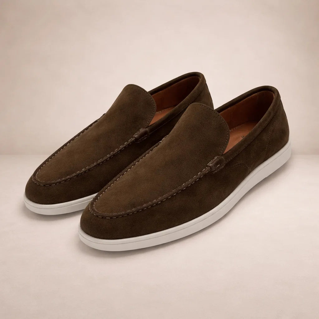 Suede Slip-On Loafers for Men Regular Fit Low Shaft