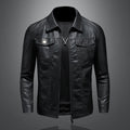 Black Leather Jacket with Regular Fit for Men | Outerwear