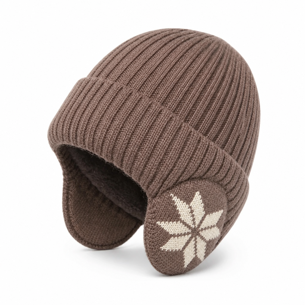 Fleece Lined Ribbed Knit Winter Beanie with Ear Flaps for Men | Stretch Fit
