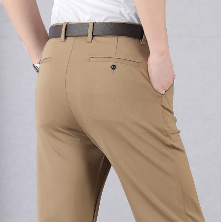 Stretch Loose Fit Pants with Elastic Waist and Pockets for Men | Workwear