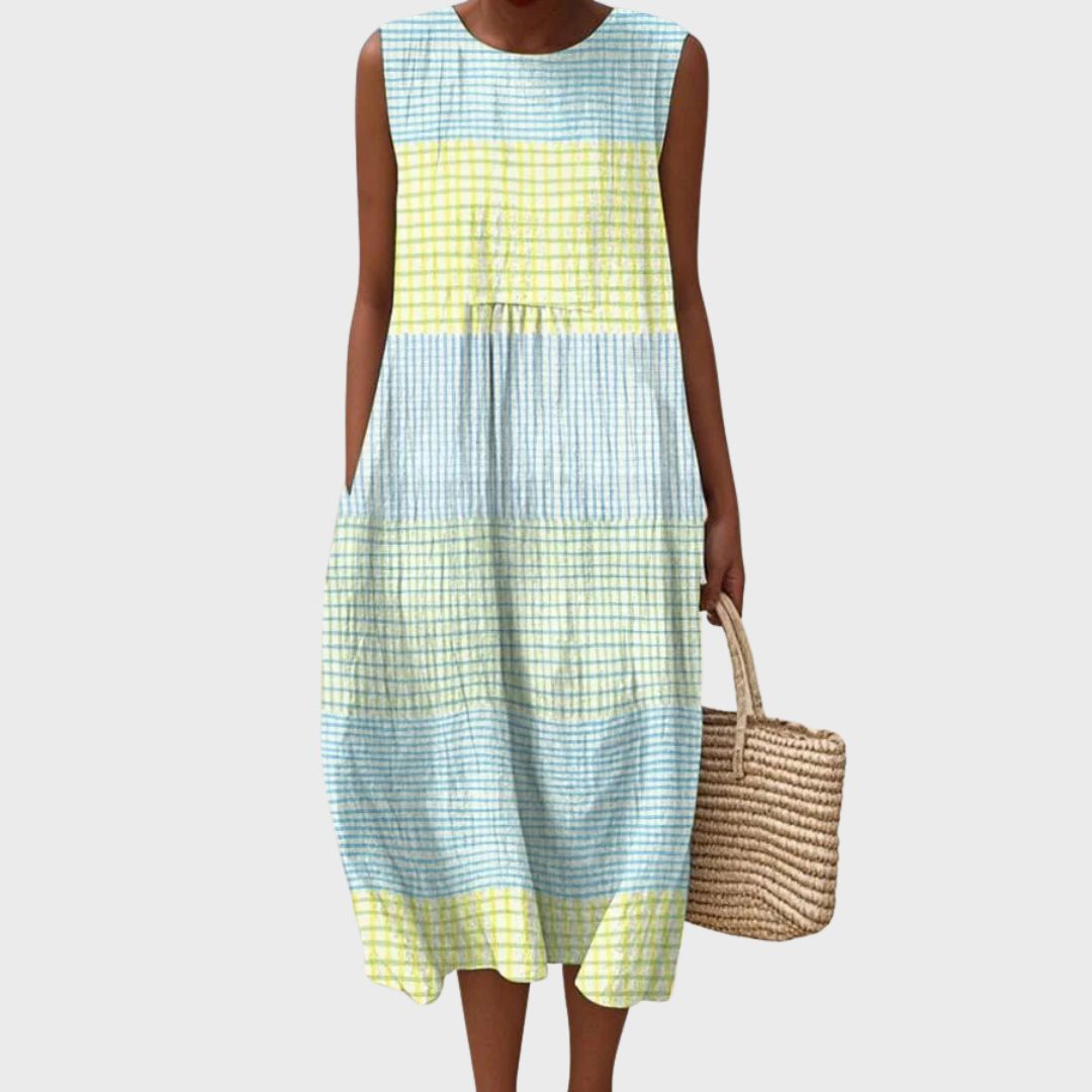 Lightweight Polyester Relaxed Fit Knee Length Dress for Women | Spring Summer