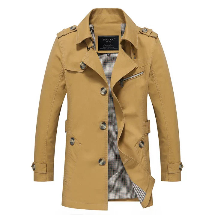 Men's Coat | Double-Breasted Long Cut Casual Winter Use