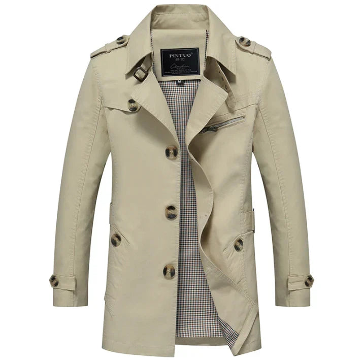 Men's Coat | Double-Breasted Long Cut Casual Winter Use