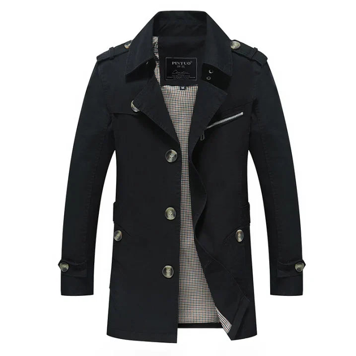 Men's Coat | Double-Breasted Long Cut Casual Winter Use