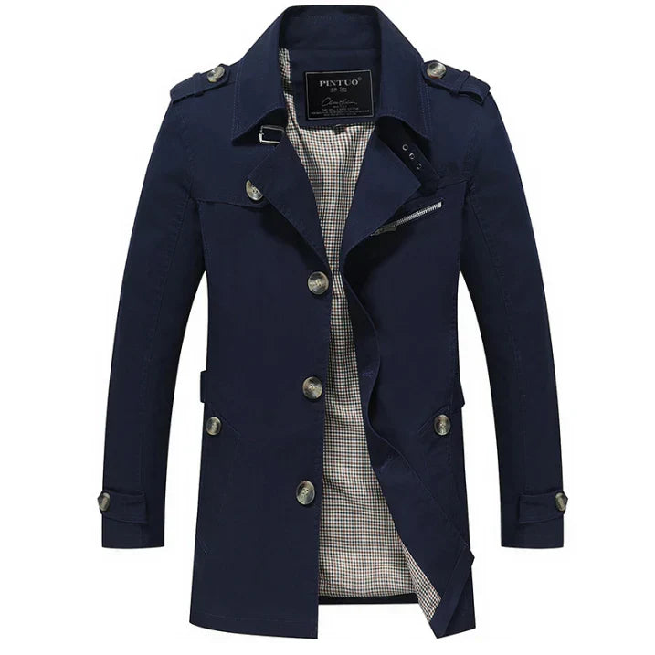 Men's Coat | Double-Breasted Long Cut Casual Winter Use