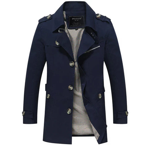 Men's Coat | Double-Breasted Long Cut Casual Winter Use