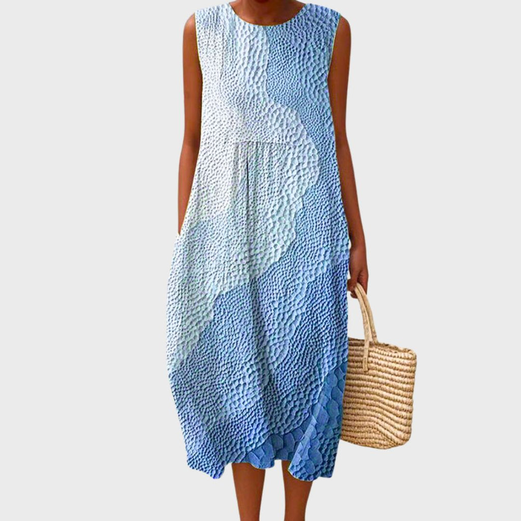 Lightweight Polyester Relaxed Fit Knee Length Dress for Women | Spring Summer