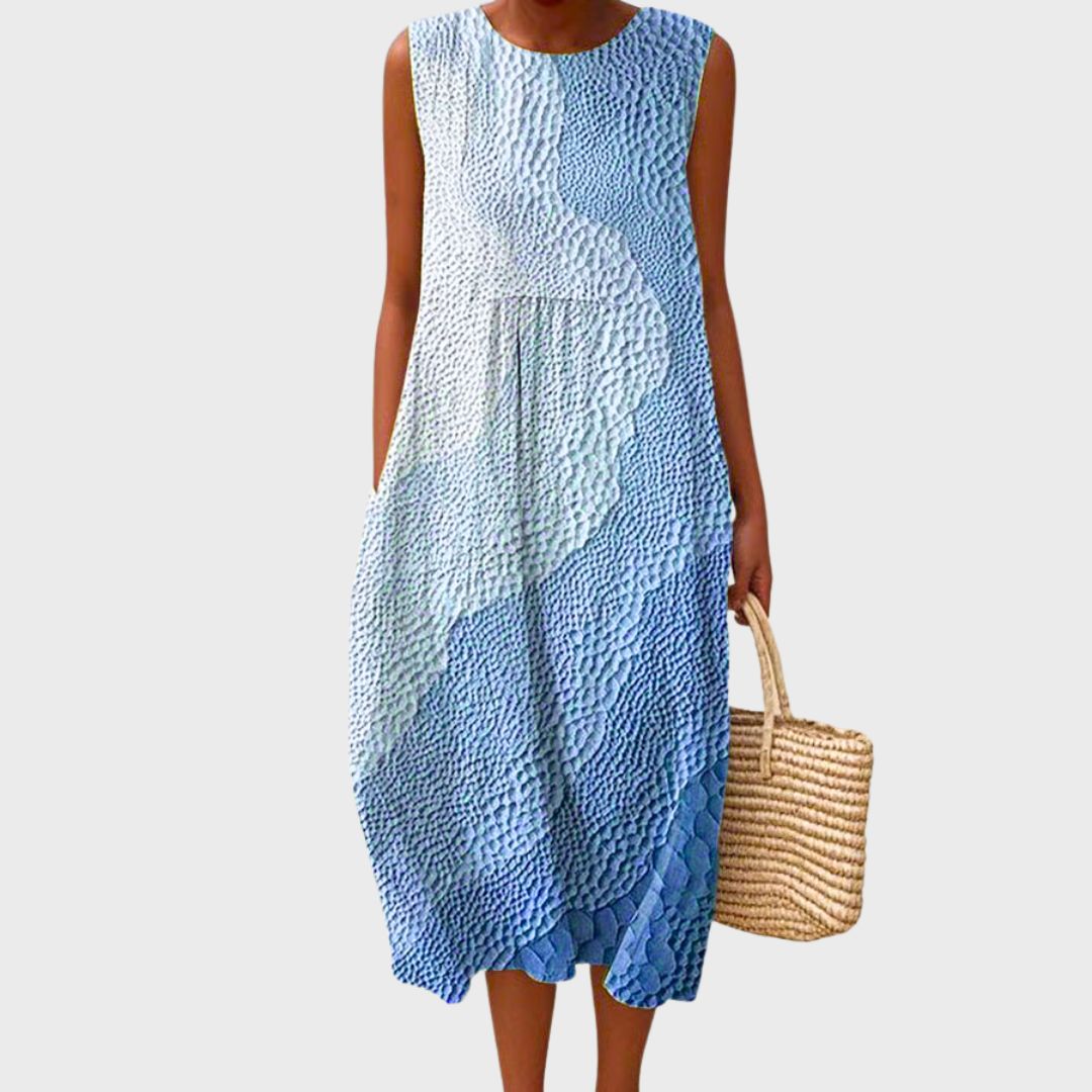 Lightweight Polyester Relaxed Fit Knee Length Dress for Women | Spring Summer