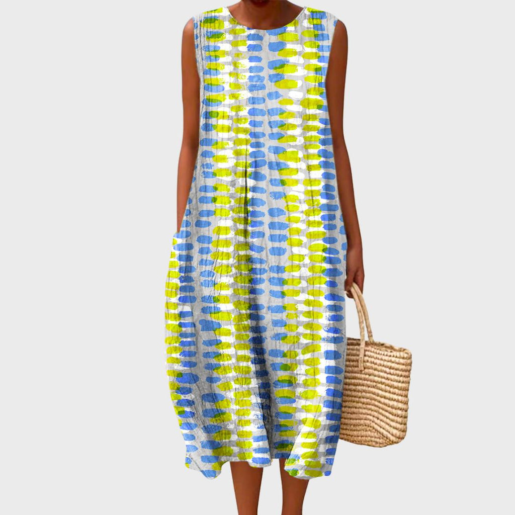 Lightweight Polyester Relaxed Fit Knee Length Dress for Women | Spring Summer