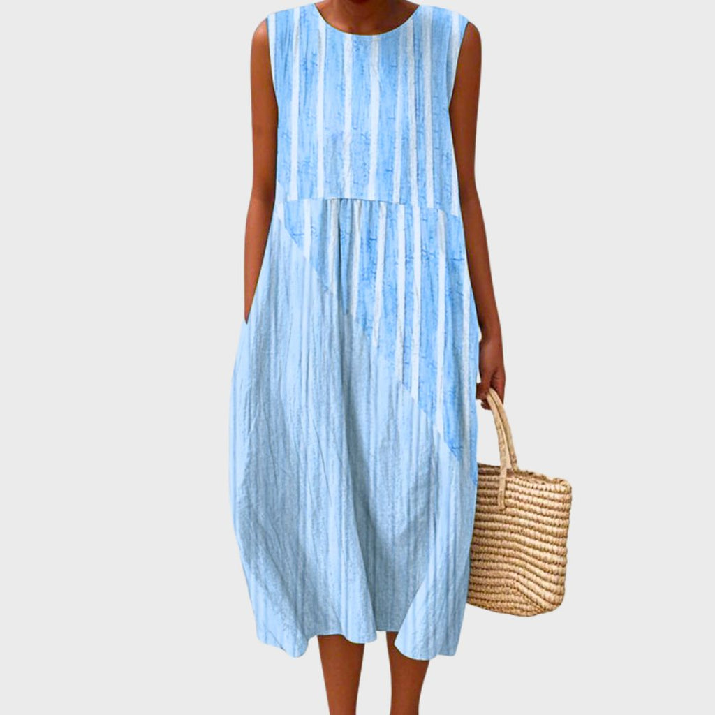 Lightweight Polyester Relaxed Fit Knee Length Dress for Women | Spring Summer