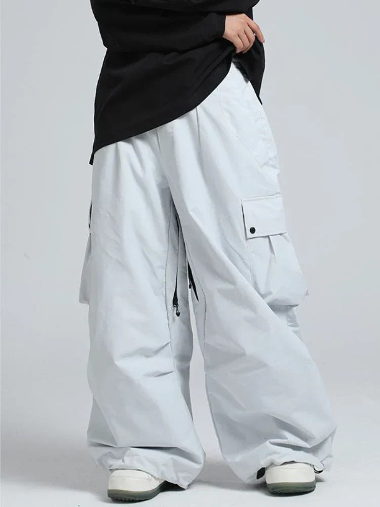 Loose Fit Baggy Cargo Snowboard Pants for Men | Winter Sports Multi Pocket