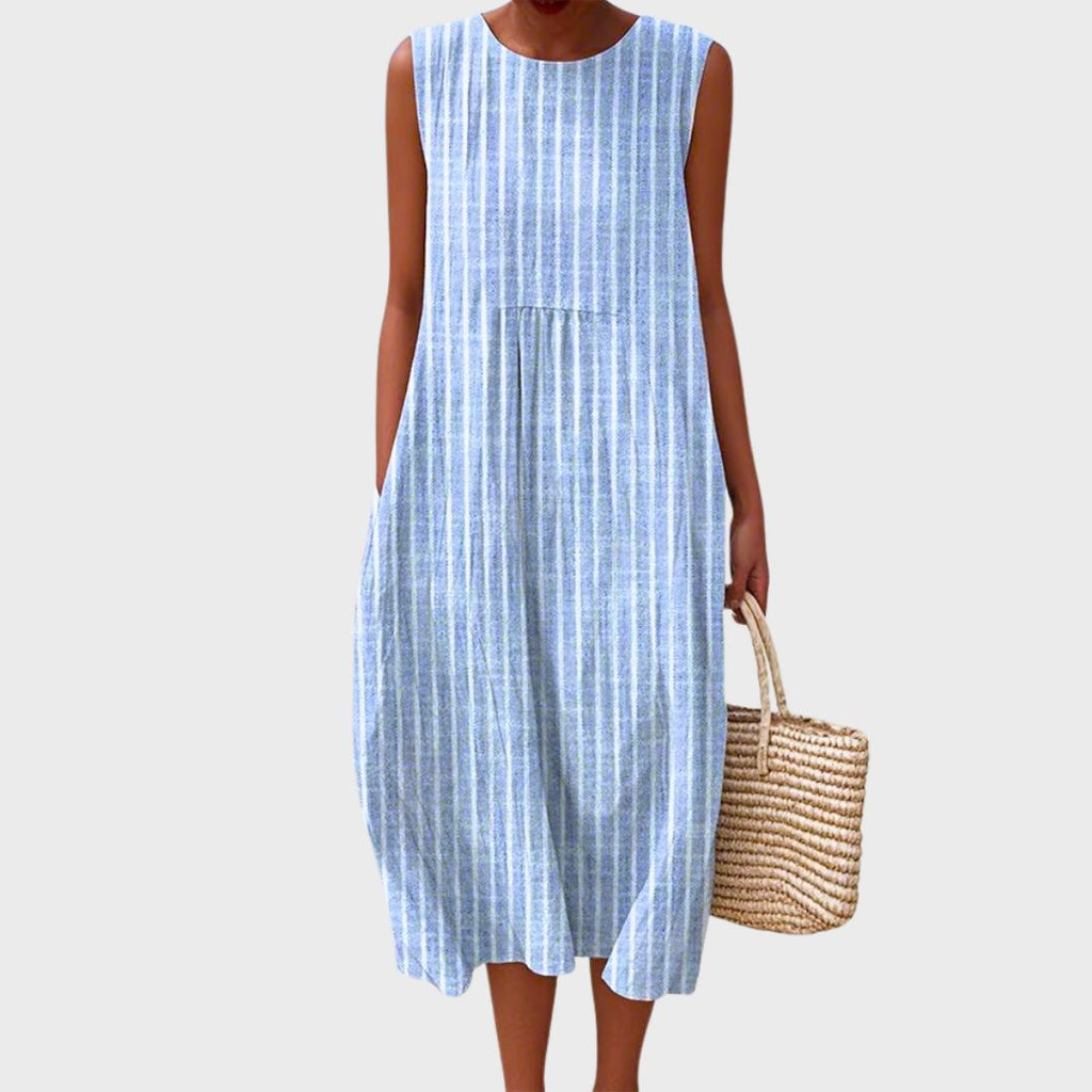 Lightweight Polyester Relaxed Fit Knee Length Dress for Women | Spring Summer