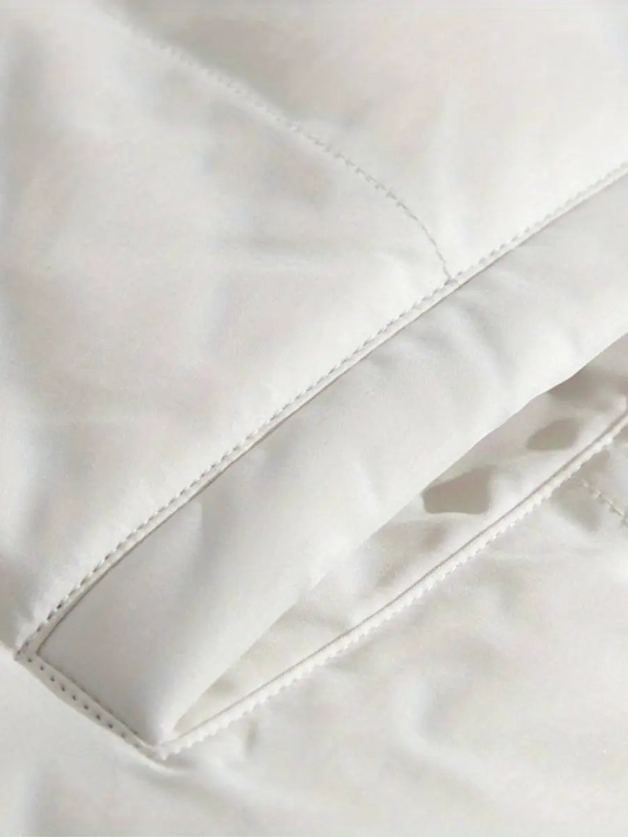 Warm Women's Winter Jacket with Zipper | Quilted with Hood