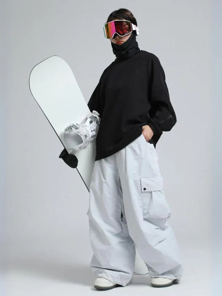 Loose Fit Baggy Cargo Snowboard Pants for Men | Winter Sports Multi Pocket