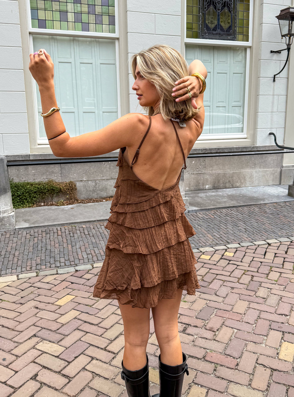 Asymmetric Ruffle Mini Dress for Women | Single Shoulder Strap Summer