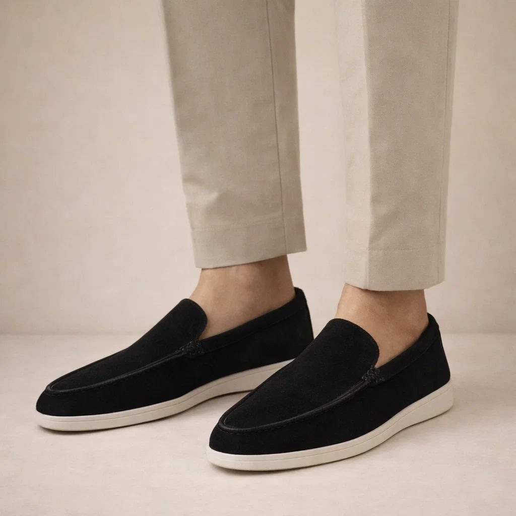 Suede Slip-On Loafers for Men Regular Fit Low Shaft