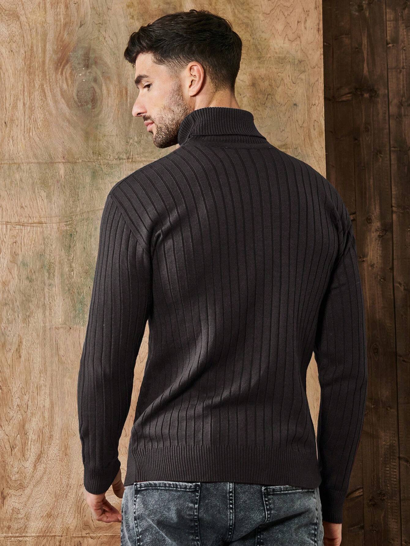 Men's Ribbed Turtleneck – Classic Sweater with Timeless Elegance