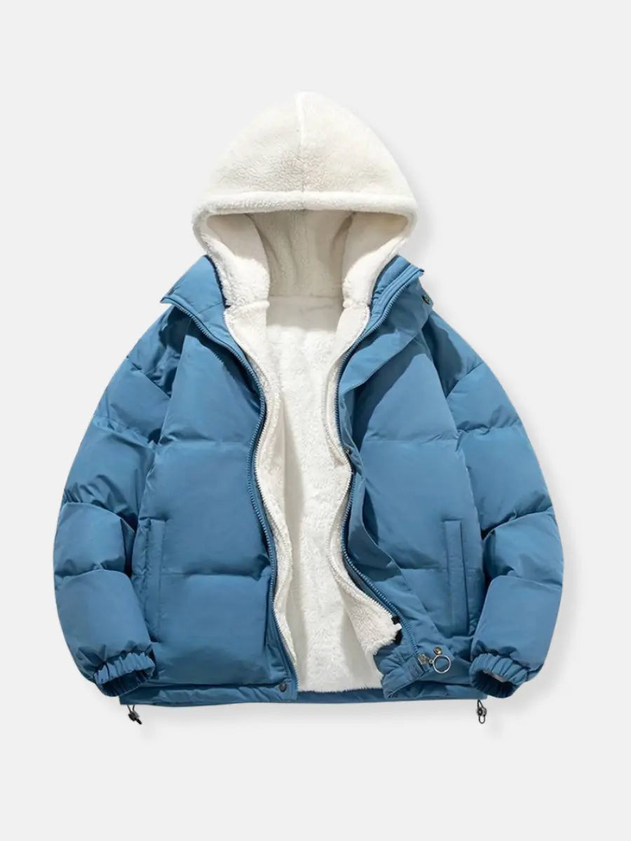 Warm Women's Winter Jacket with Zipper | Quilted with Hood