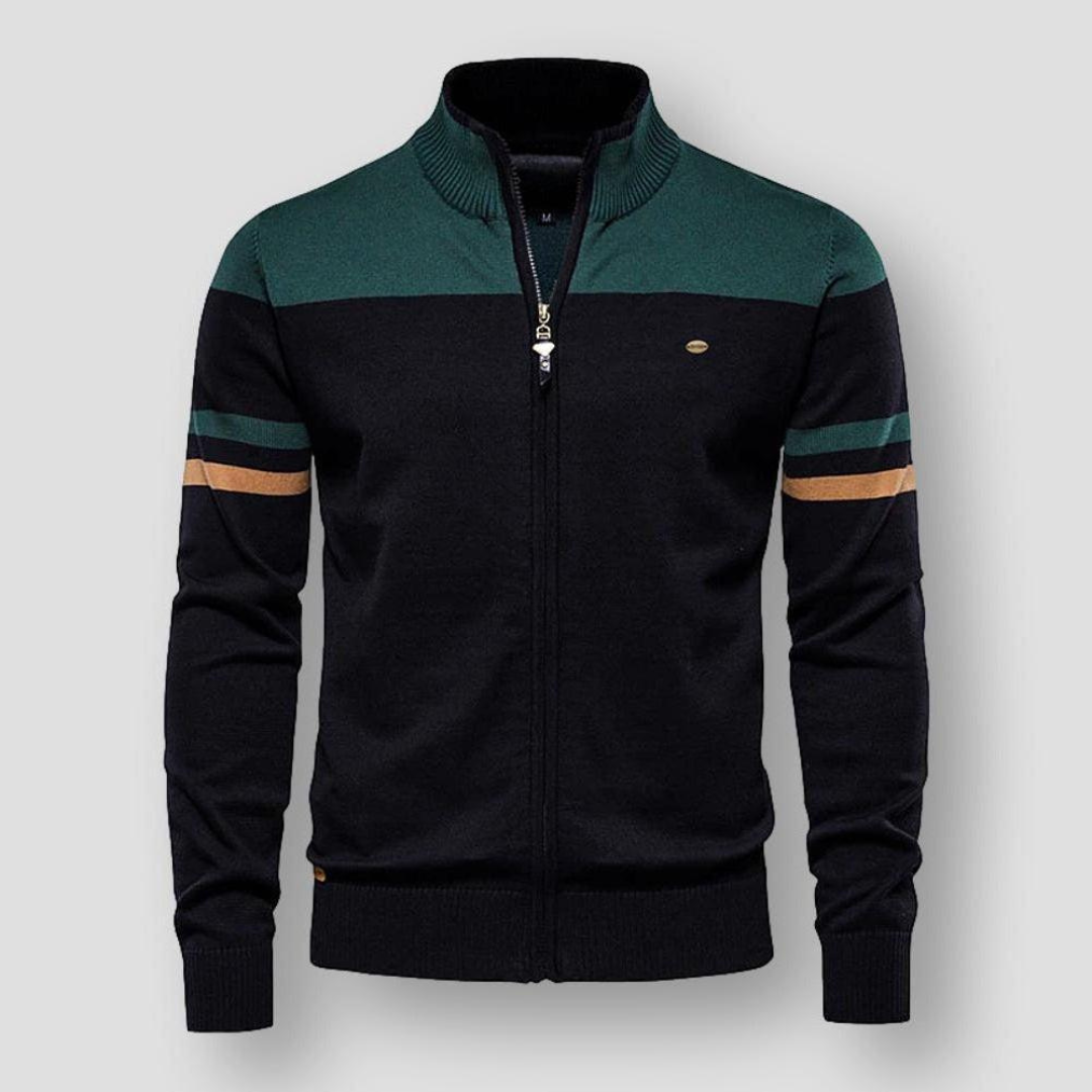 Heren™ Striped Zip-Up Sweater | Cotton | Comfortable and Stylish