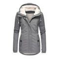 Water Resistant Hooded Parka with Sherpa Lining and Slim Fit for Women