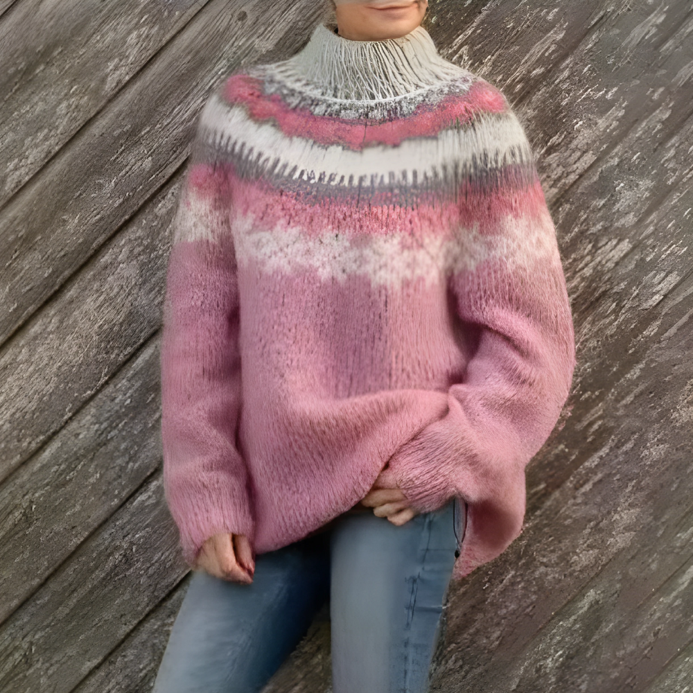 Ladies Fair Isle Winter Sweater | Relaxed Fit and Seasonal Pattern