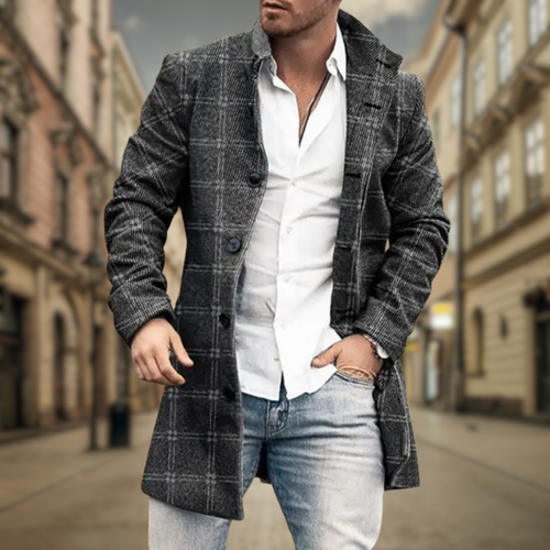 Elegant Men's Fitted Coat | Warm Long Coat