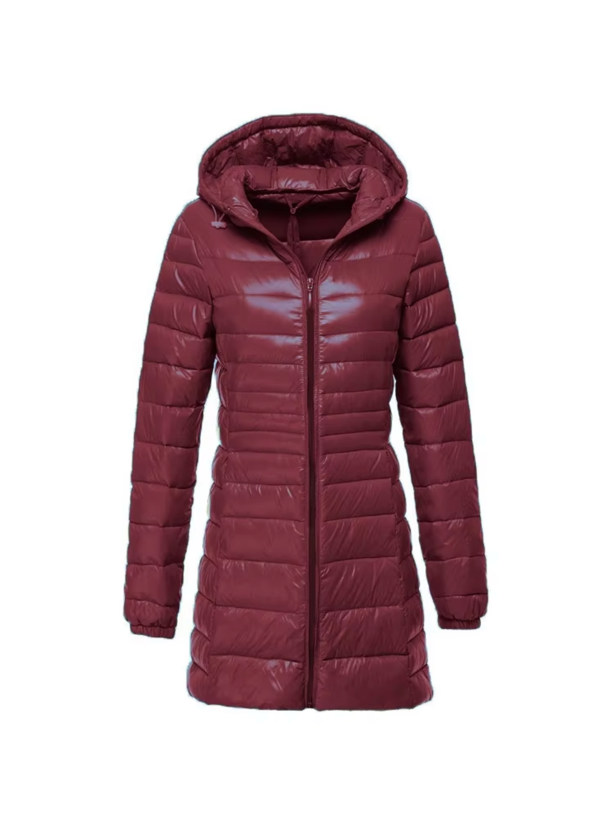 Women's Quilted Winter Jacket | Long Hooded Coat