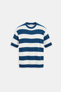 Striped Men's Short Sleeve Sweater – Stylish & Comfortable