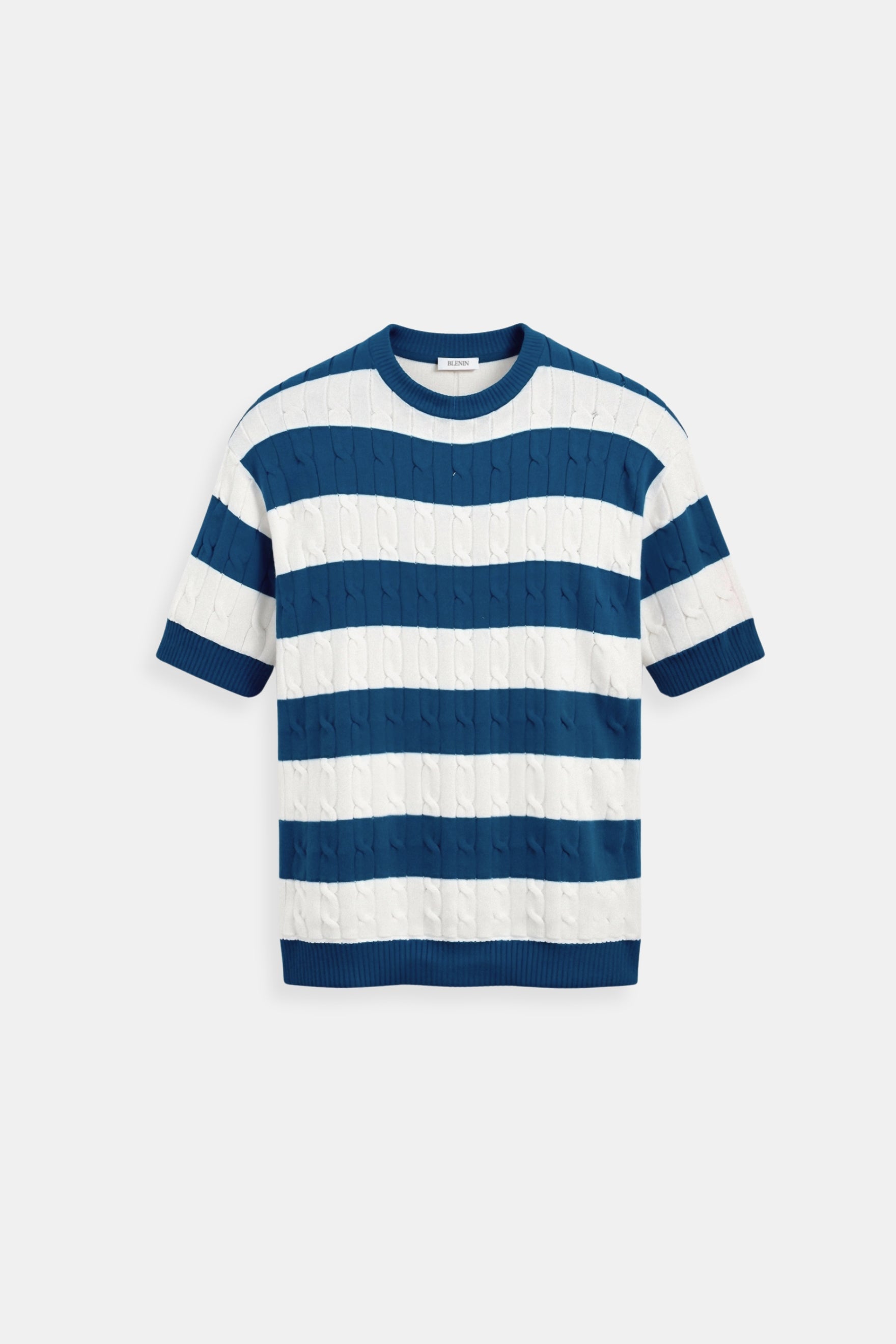 Striped Men's Short Sleeve Sweater – Stylish & Comfortable