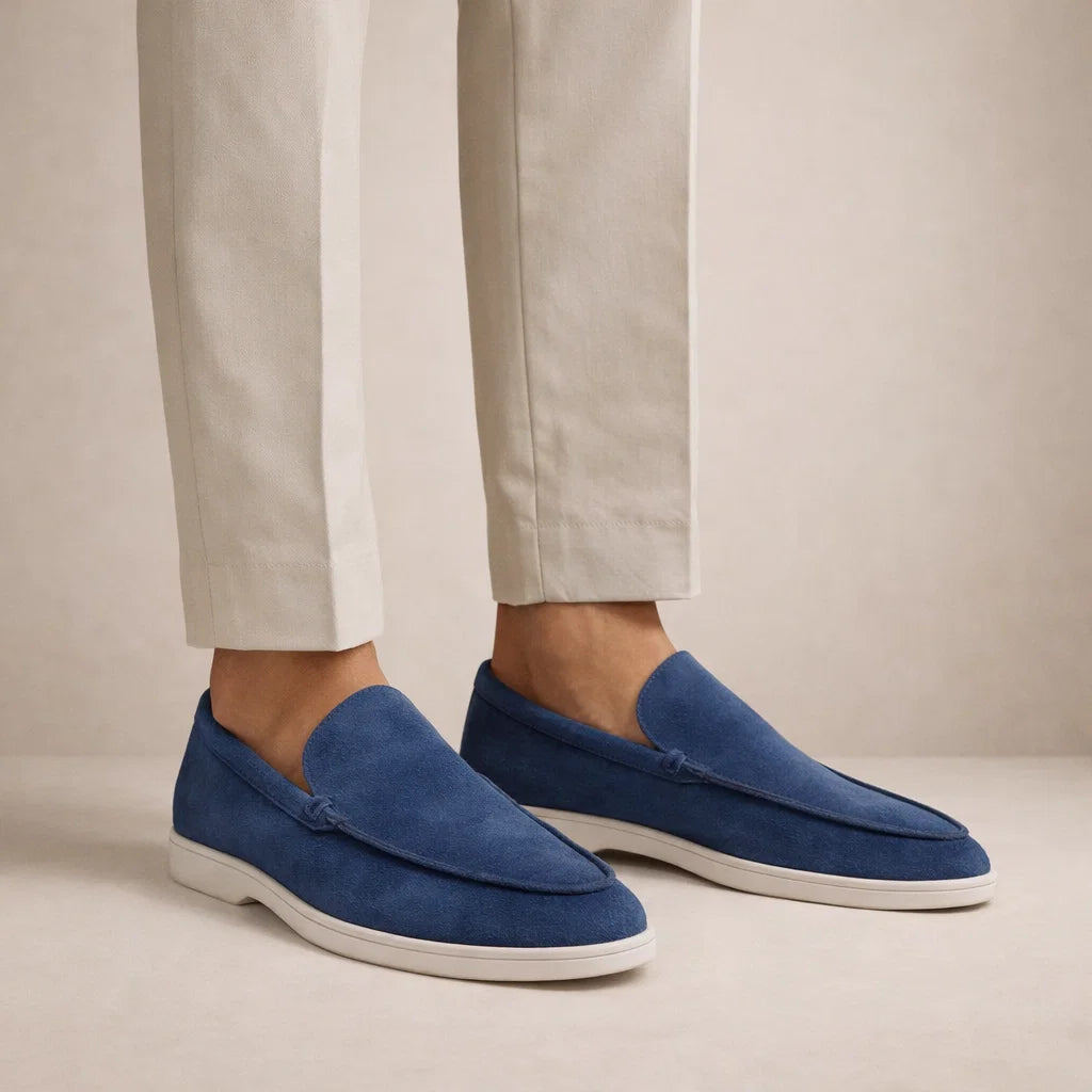 Suede Slip-On Loafers for Men Regular Fit Low Shaft