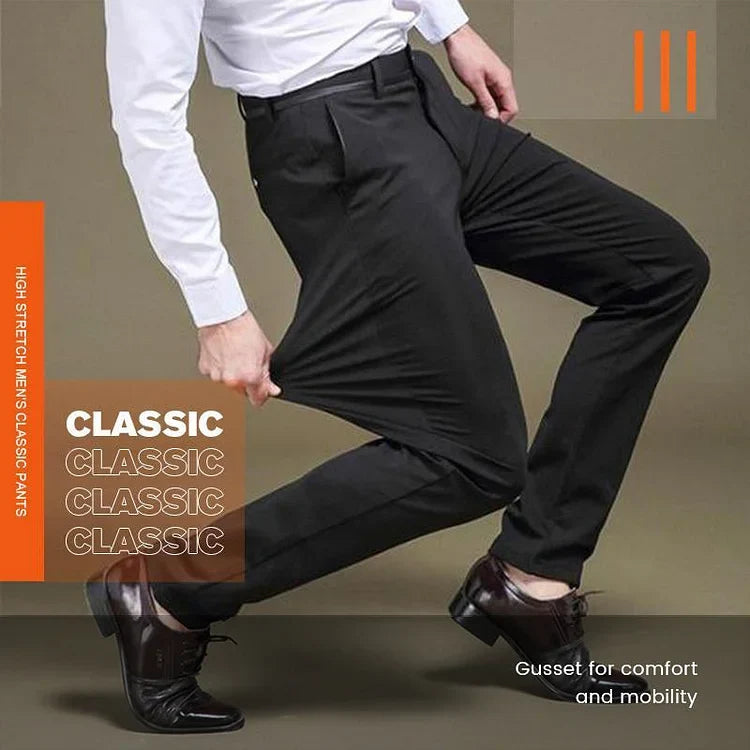 Stretch Loose Fit Pants with Elastic Waist and Pockets for Men | Workwear
