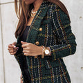 Women's Blazer | Fitted Cut with Button Closure and Check Pattern