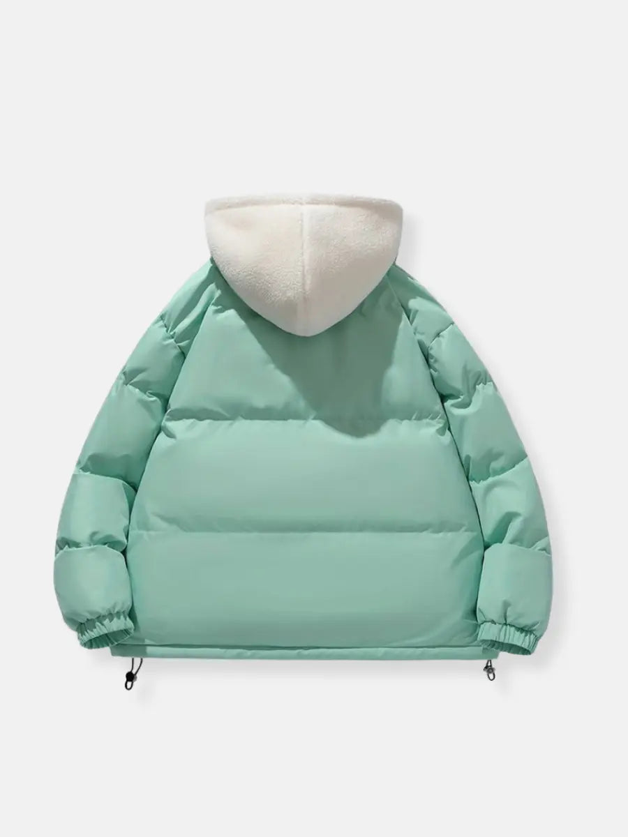 Warm Women's Winter Jacket with Zipper | Quilted with Hood