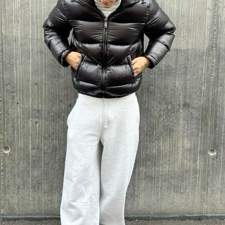 Quilted Sherpa Lined Hooded Puffer Jacket with Zip Pockets for Men | Streetwear