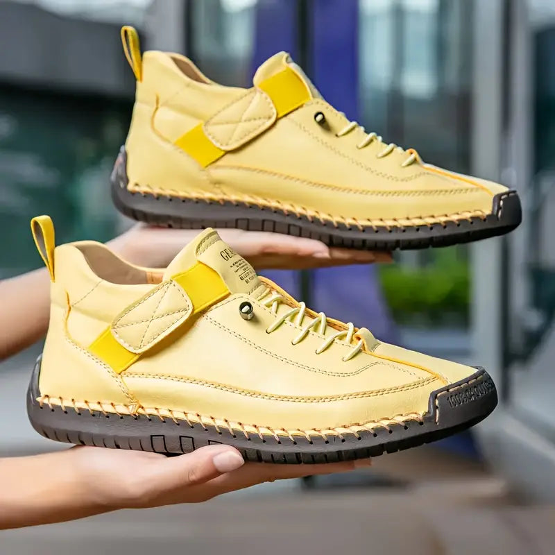 Leather Orthopedic Cushioned Sneakers for Women with Supportive Arch Sole