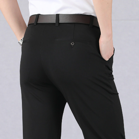 Stretch Loose Fit Pants with Elastic Waist and Pockets for Men | Workwear