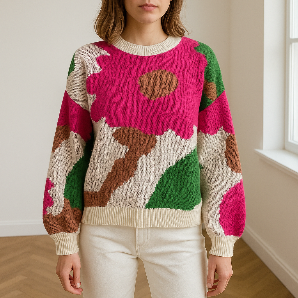 Arabella | Knitted Sweater with Floral Pattern