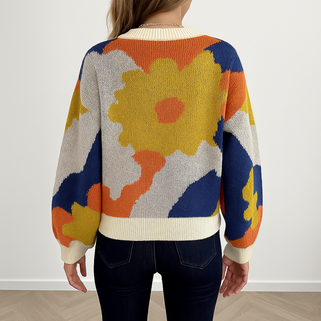 Arabella | Knitted Sweater with Floral Pattern