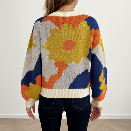 Arabella | Knitted Sweater with Floral Pattern
