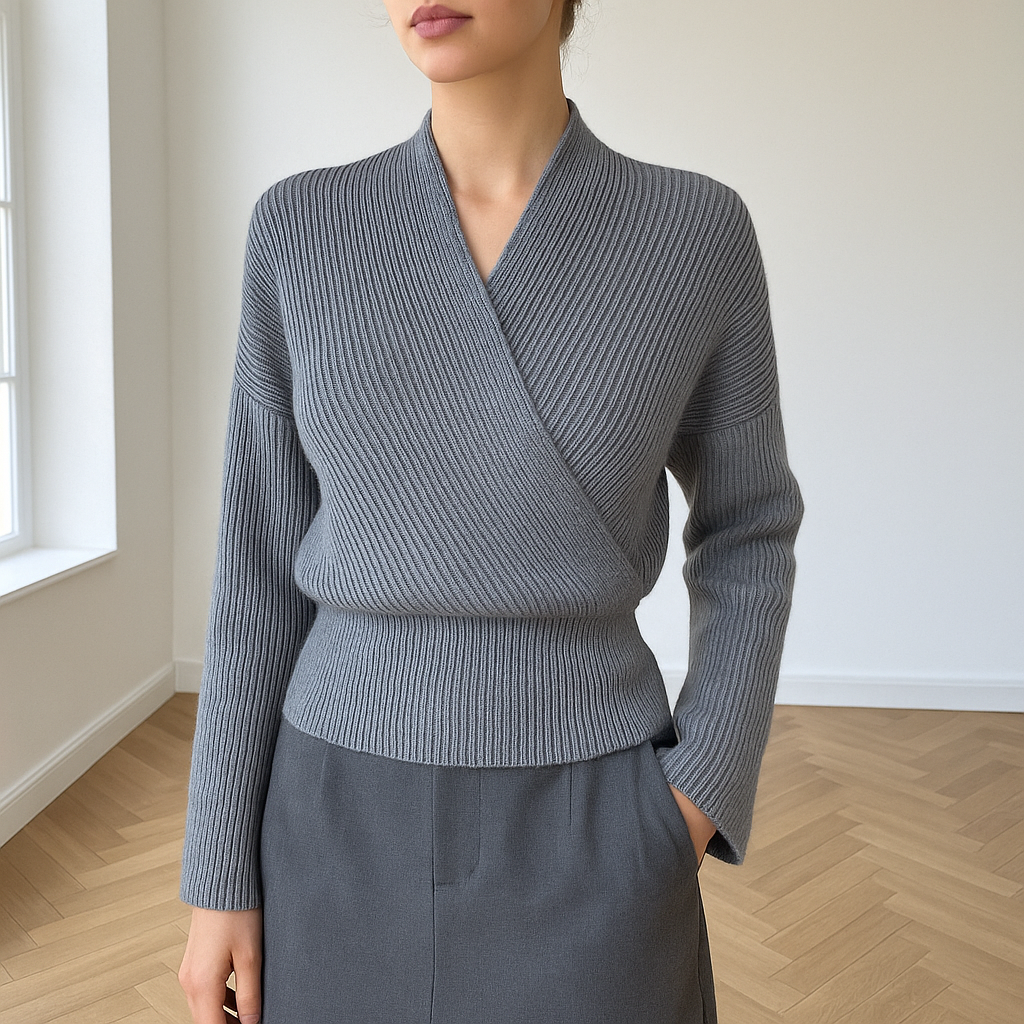Lena | Elegant Wrap Sweater with Scandinavian Design