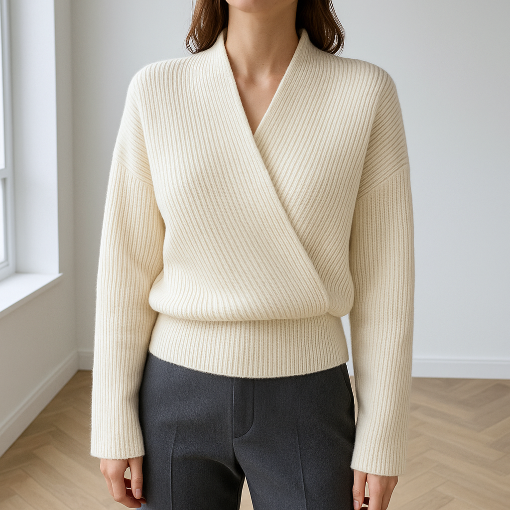 Lena | Elegant Wrap Sweater with Scandinavian Design