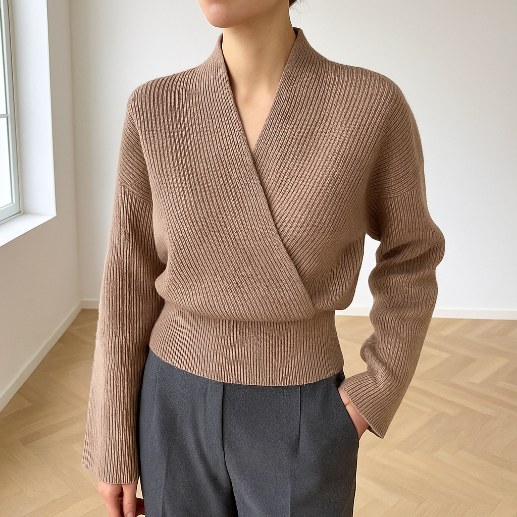 Lena | Elegant Wrap Sweater with Scandinavian Design