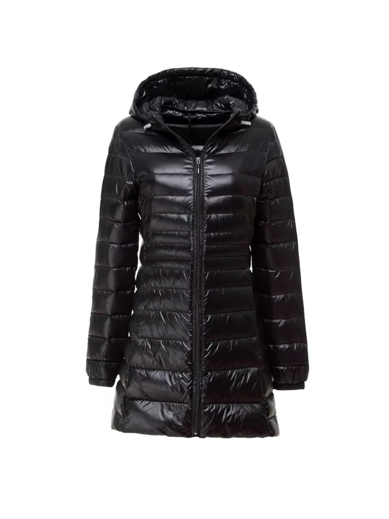 Women's Quilted Winter Jacket | Long Hooded Coat