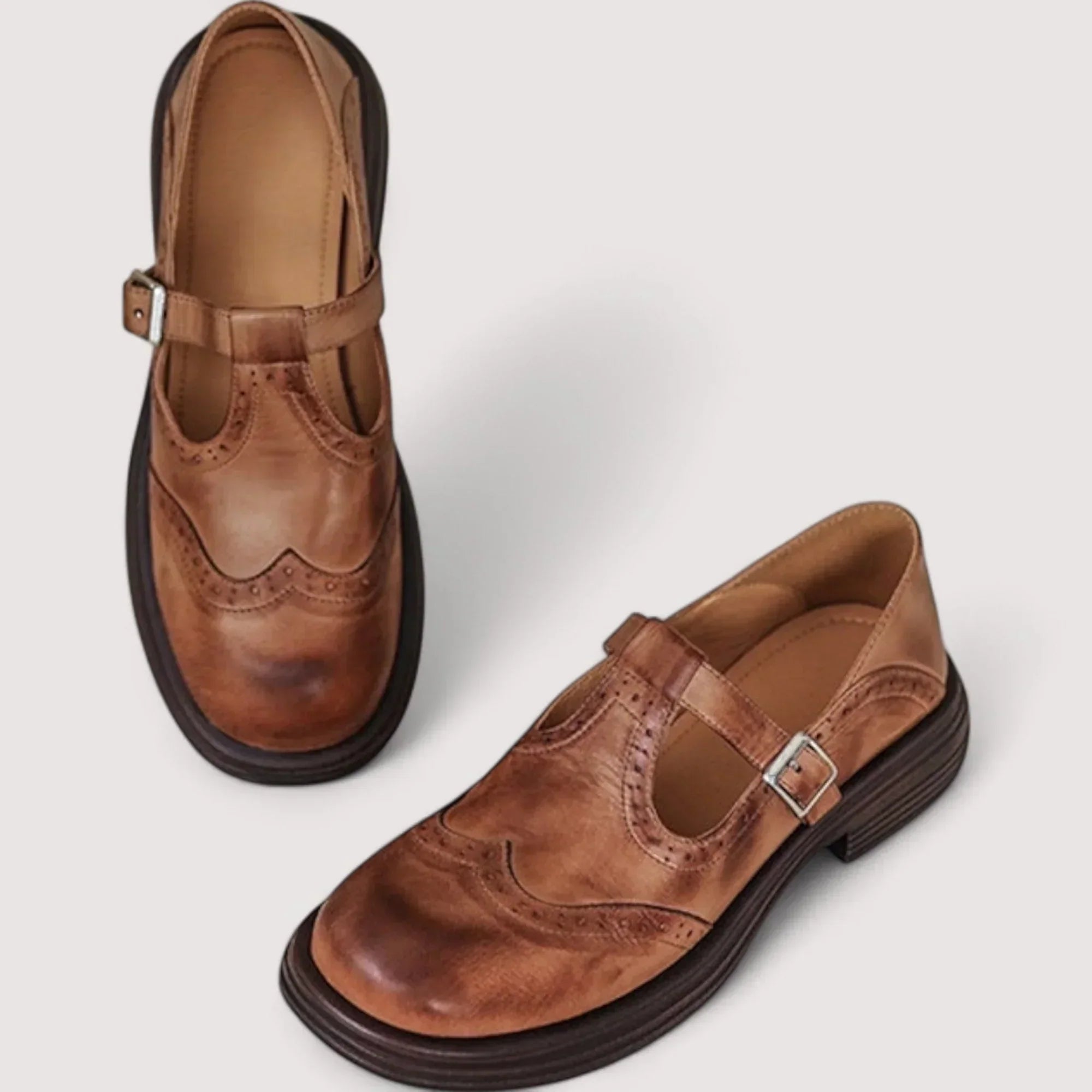 Brown and Black Mary Jane Shoes for Women | Orthopedic Support