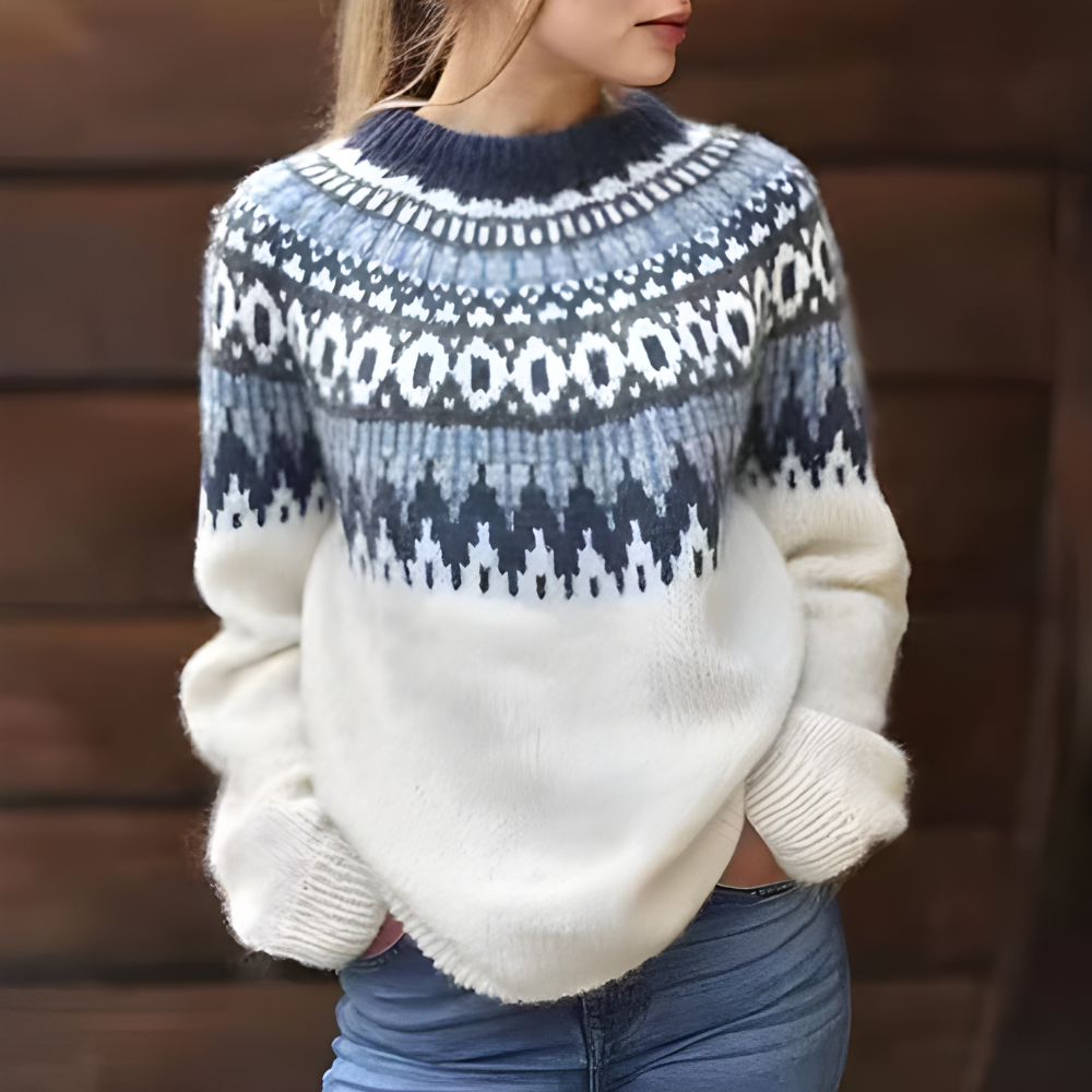 Ladies Fair Isle Winter Sweater | Relaxed Fit and Seasonal Pattern