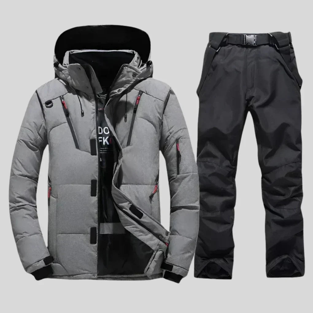 Waterproof Two Piece Ski Jacket and Pants Set for Men | Snowboard Winter Wear