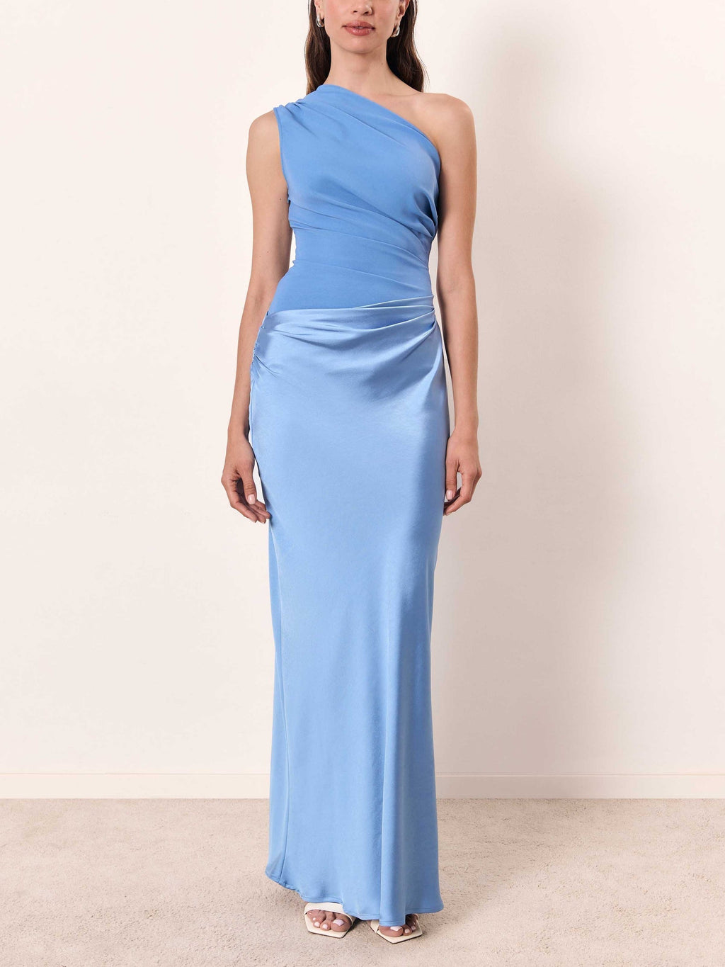 One Shoulder Pleated Maxi Dress for Women | Party and Formal Occasions