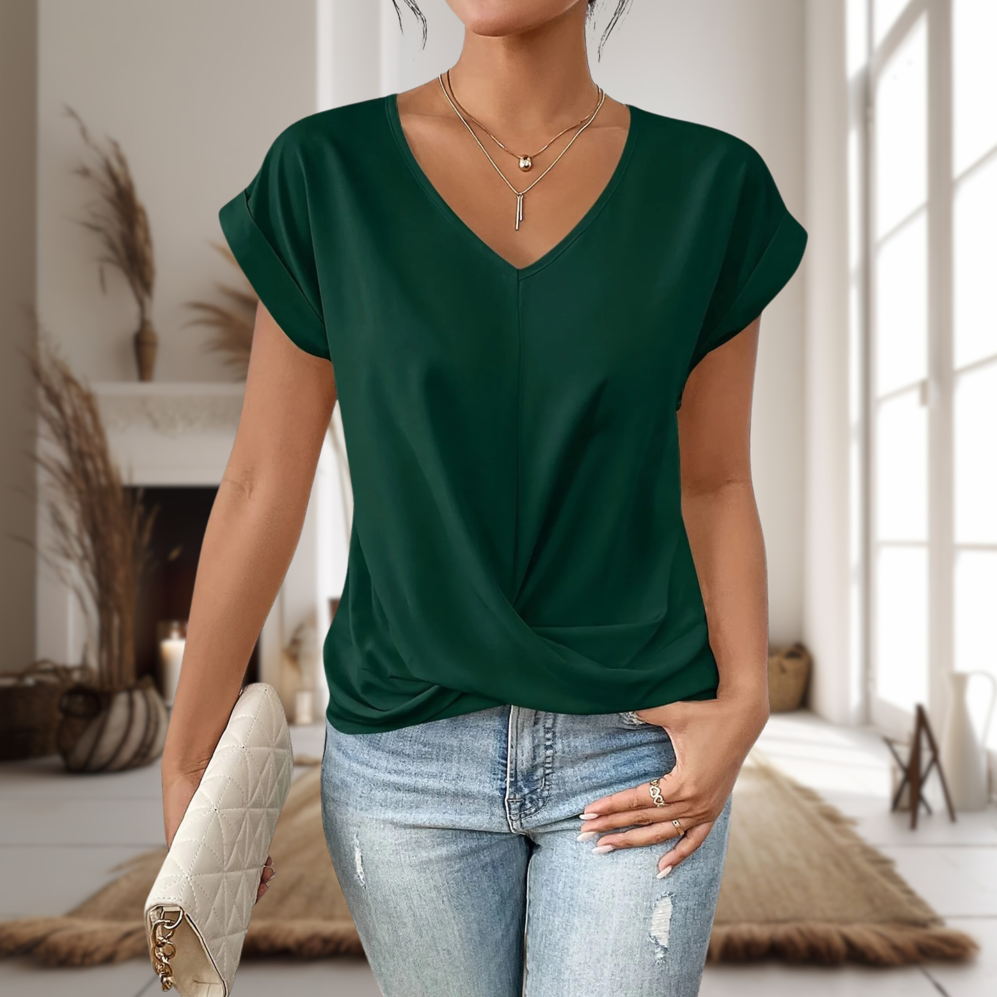 Sweetheart Neck T-Shirt for Women | Lightweight Summer Top