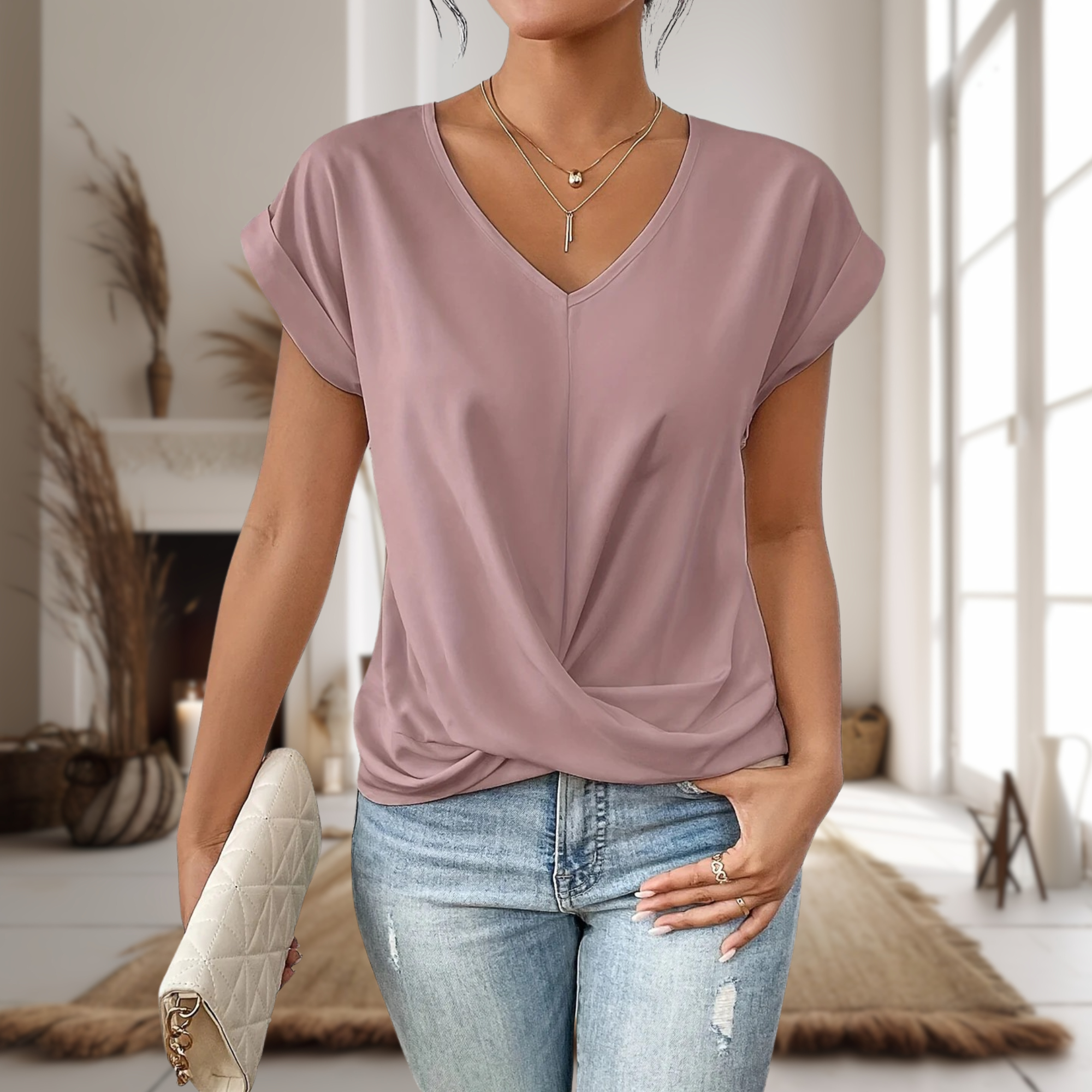 Sweetheart Neck T-Shirt for Women | Lightweight Summer Top